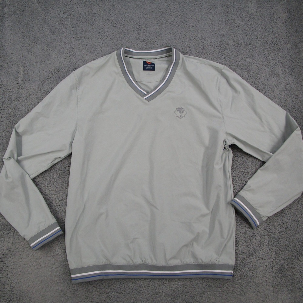Donald Ross Sport Mens Gray V-Neck Windbreaker Plantation Golf Jacket Medium